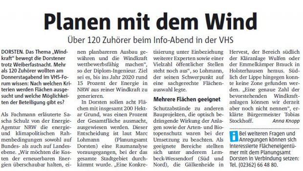 Dorstener Zeitung 14.02.2015